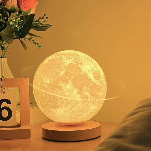 3D Magnetic Floating Levitating Moon Lamp Touch Control 3 Color Moon Light Lunar Night Light For Home Office Room Decor