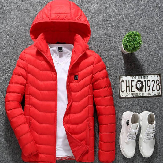 Self Heated Jacket Coat USB Electric Jacket Cotton Coat Heater Thermal Clothing Heating Vest Men's Clothes Winter