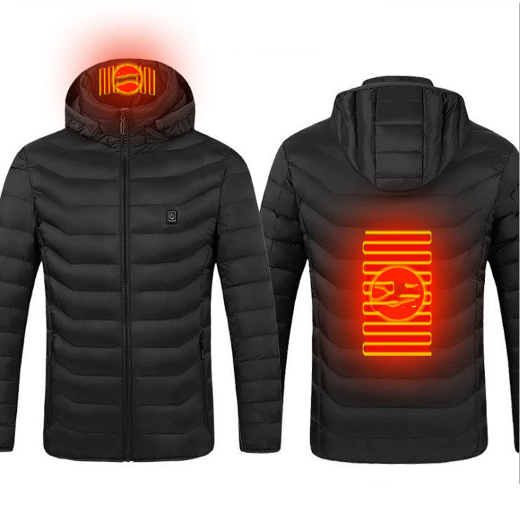 Self Heated Jacket Coat USB Electric Jacket Cotton Coat Heater Thermal Clothing Heating Vest Men's Clothes Winter