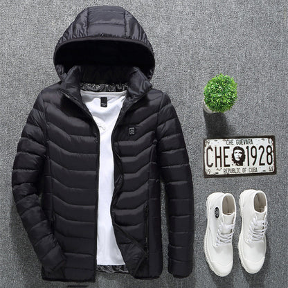 Self Heated Jacket Coat USB Electric Jacket Cotton Coat Heater Thermal Clothing Heating Vest Men's Clothes Winter