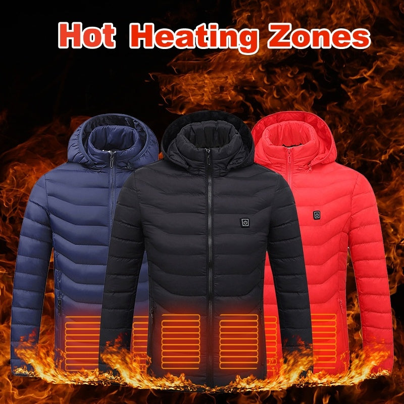 Self Heated Jacket Coat USB Electric Jacket Cotton Coat Heater Thermal Clothing Heating Vest Men's Clothes Winter
