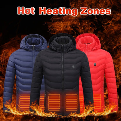 Self Heated Jacket Coat USB Electric Jacket Cotton Coat Heater Thermal Clothing Heating Vest Men's Clothes Winter