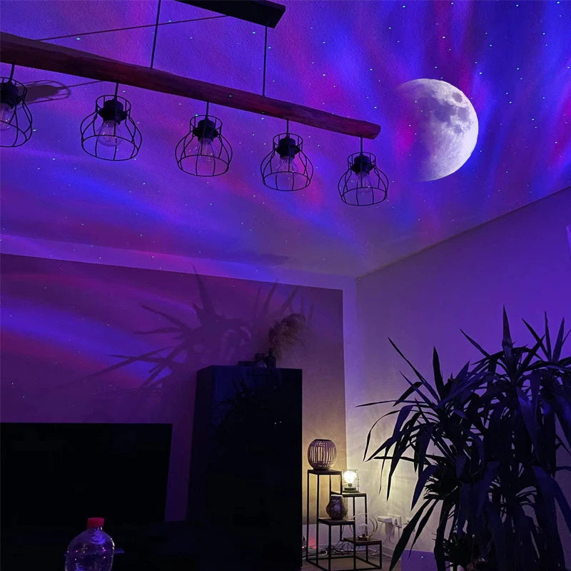 Aurora Starlight Projectors LED Galaxy Star Atmosphere Galaxy Night Light Home Bedroom Sky Moon Lamp