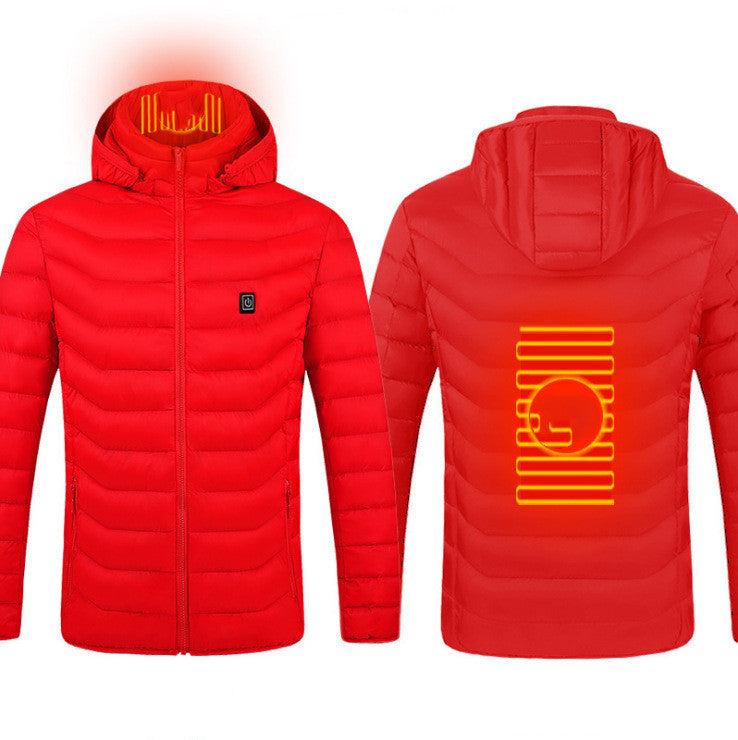 Self Heated Jacket Coat USB Electric Jacket Cotton Coat Heater Thermal Clothing Heating Vest Men's Clothes Winter