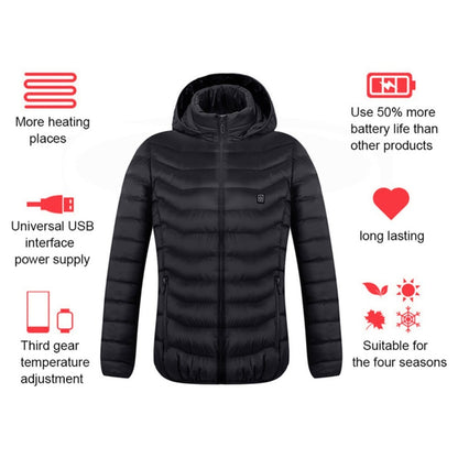 Self Heated Jacket Coat USB Electric Jacket Cotton Coat Heater Thermal Clothing Heating Vest Men's Clothes Winter