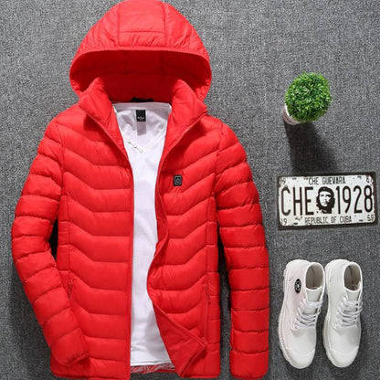 Self Heated Jacket Coat USB Electric Jacket Cotton Coat Heater Thermal Clothing Heating Vest Men's Clothes Winter