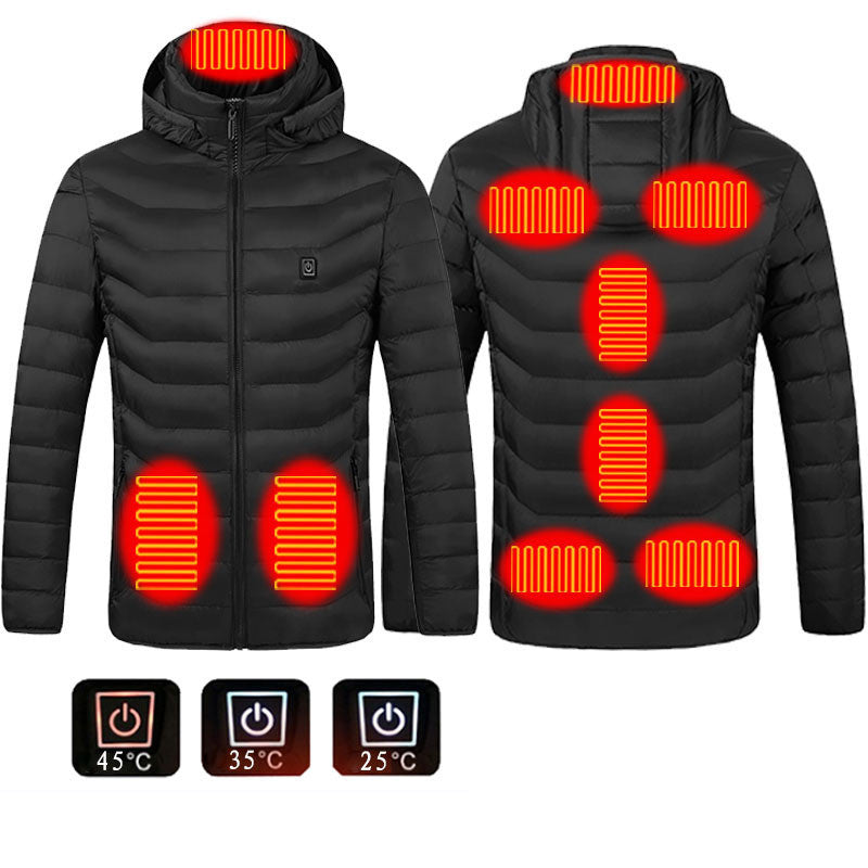 Self Heated Jacket Coat USB Electric Jacket Cotton Coat Heater Thermal Clothing Heating Vest Men's Clothes Winter