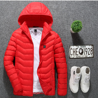 Self Heated Jacket Coat USB Electric Jacket Cotton Coat Heater Thermal Clothing Heating Vest Men's Clothes Winter